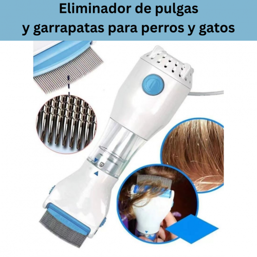 PEINE ELIMINADOR DE PULGAS Y GARRAPATAS PARA PERROS Y GATOS